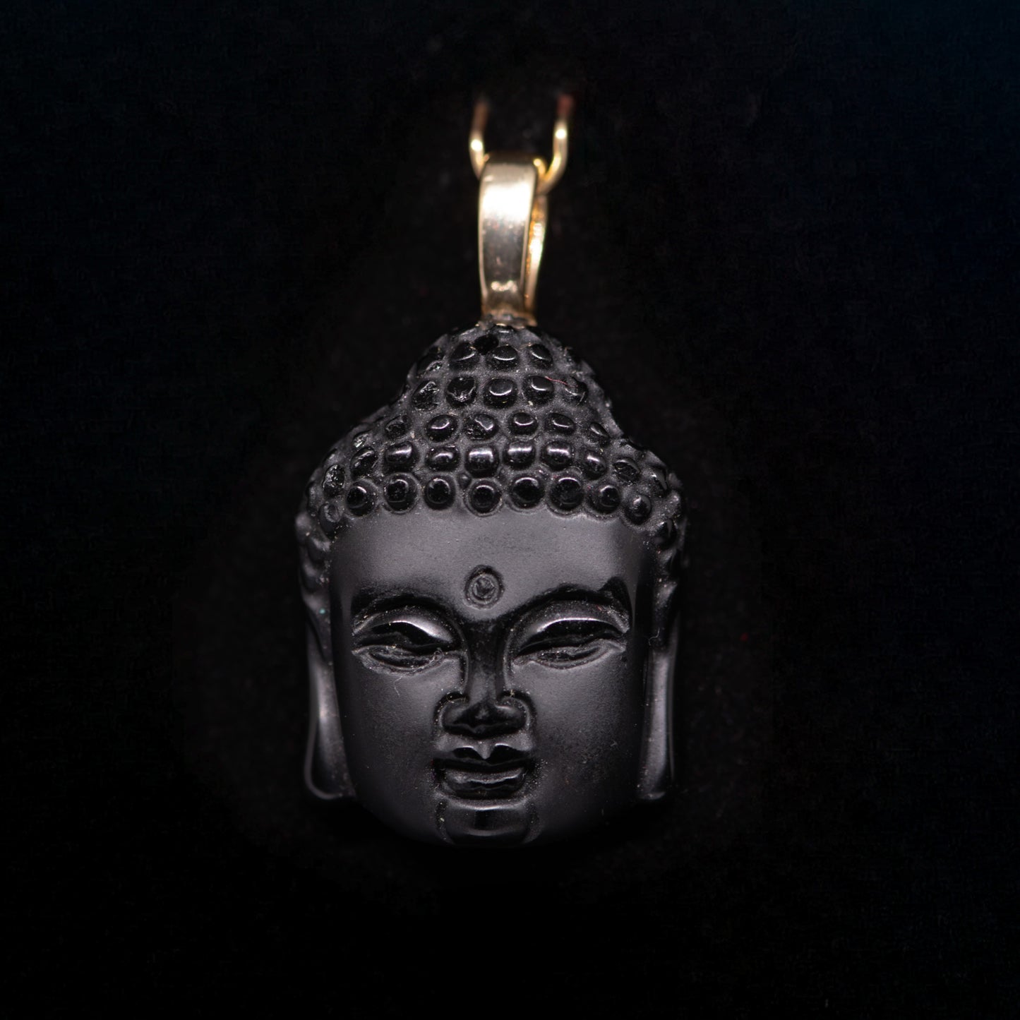 Black Onyx Buddha Face Pendant