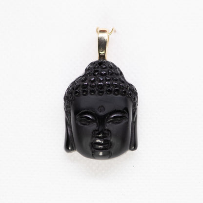 Black Onyx Buddha Face Pendant