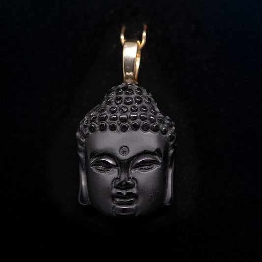 Black Onyx Buddha Face Pendant