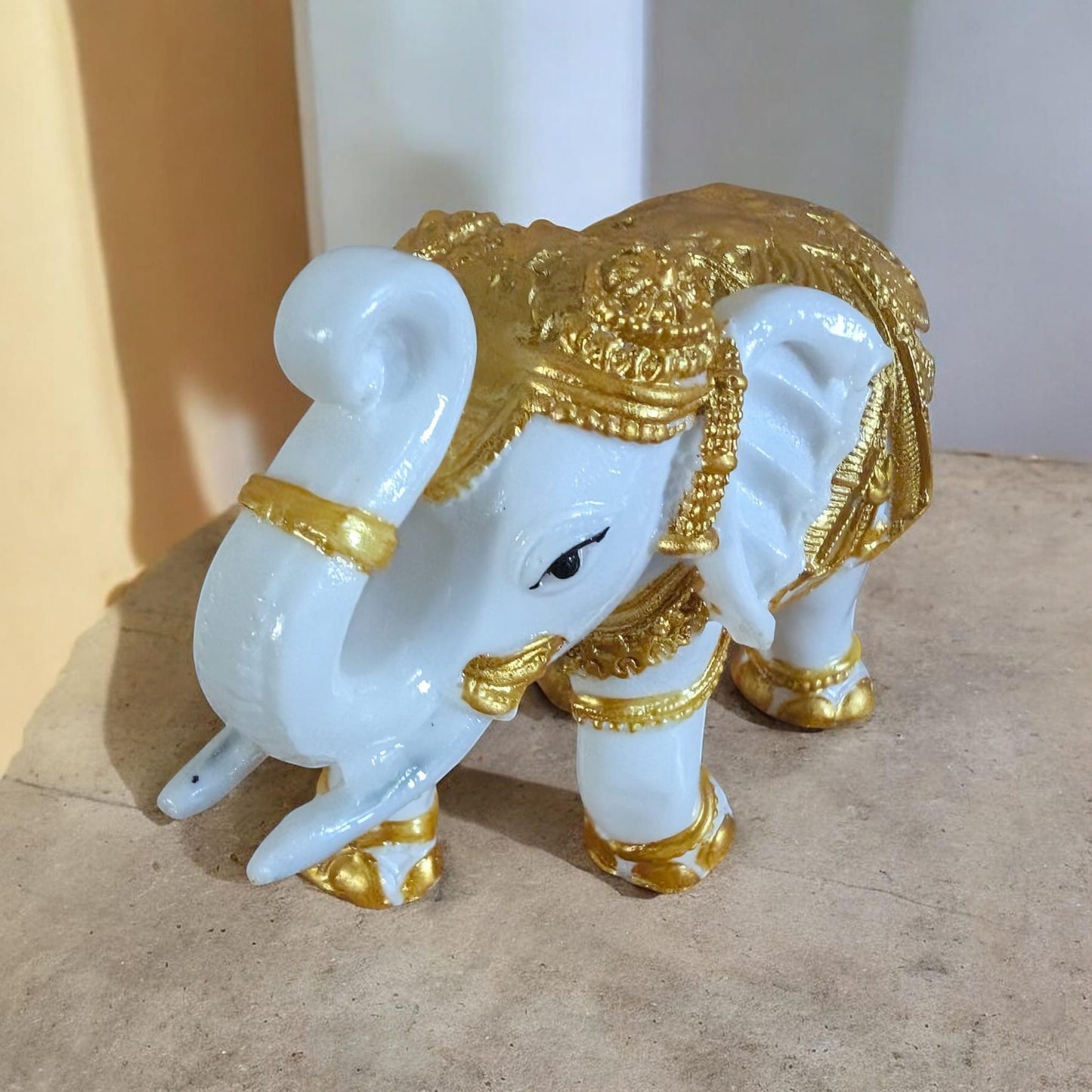 White Elephant Trunk Up - Gold Combination